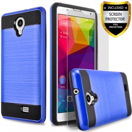 BLU Neo XL Case, 2-Piece Style Hybrid Shockproof Hard Case Cover with [Premium Screen Protector] Hybird Shockproof And Circlemalls Stylus Pen (Blue)